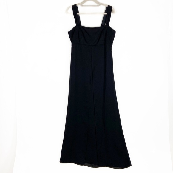 Davids Bridal 8534 Long Flowy Black Strapless Dress Bridesmaid Dress Cocktail - Picture 1 of 16